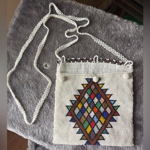 Hand beaded small purse diamond pattern